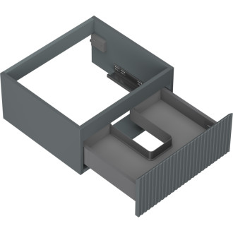 Mexen Rivel koupelnová skříňka pod umyvadlo 50 cm, 1 zásuvka, drážkovaná, matný grafit - 91A20-05023-1-BF66