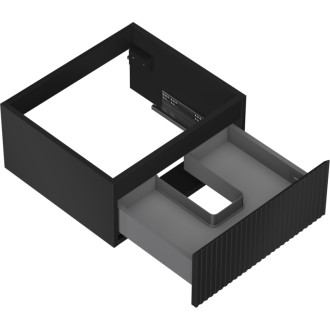 Mexen Rivel szafka łazienkowa podumywalkowa 50 cm, 1 szuflada, ryflowana , czarna mat - 91A20-05023-1-BF71