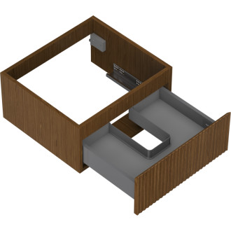 Mexen Rivel koupelnová skříňka pod umyvadlo 50 cm, 1 zásuvka, drážkovaná, ořech - 91A20-05023-1-BF86