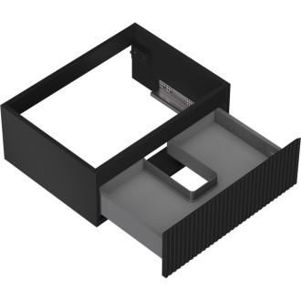 Mexen Rivel szafka łazienkowa podumywalkowa 60 cm, 1 szuflada, ryflowana , czarna mat - 91A20-06023-1-BF71