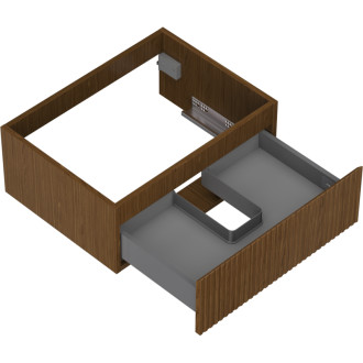 Mexen Rivel koupelnová skříňka pod umyvadlo 60 cm, 1 zásuvka, drážkovaná, ořech - 91A20-06023-1-BF86