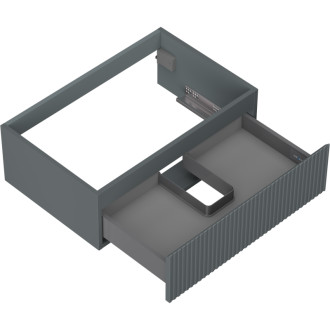 Mexen Rivel koupelnová skříňka pod umyvadlo 70 cm, 1 zásuvka, drážkovaná, matný grafit - 91A20-07023-1-BF66