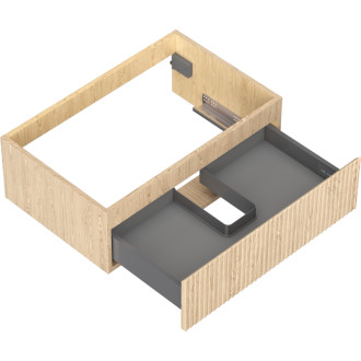 Mexen Rivel koupelnová skříňka pod umyvadlo 70 cm, 1 zásuvka, drážkovaná, dub - 91A20-07023-1-BF81