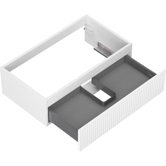 Mexen Rivel koupelnová skříňka pod umyvadlo 80 cm, 1 zásuvka, drážkovaná, matná bílá - 91A20-08023-1-BF01