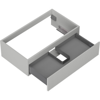 Mexen Rivel koupelnová skříňka pod umyvadlo 80 cm, 1 zásuvka, drážkovaná, matně šedá - 91A20-08023-1-BF62