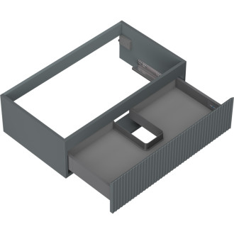 Mexen Rivel koupelnová skříňka pod umyvadlo 80 cm, 1 zásuvka, drážkovaná, matný grafit - 91A20-08023-1-BF66