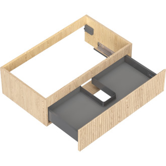 Mexen Rivel koupelnová skříňka pod umyvadlo 80 cm, 1 zásuvka, drážkovaná, dub - 91A20-08023-1-BF81