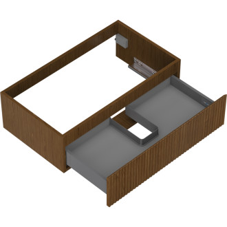Mexen Rivel koupelnová skříňka pod umyvadlo 80 cm, 1 zásuvka, drážkovaná, ořech - 91A20-08023-1-BF86
