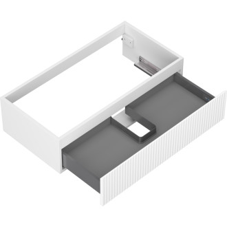 Mexen Rivel koupelnová skříňka pod umyvadlo 90 cm, 1 zásuvka, drážkovaná, matná bílá - 91A20-09023-1-BF01