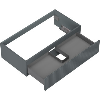 Mexen Rivel koupelnová skříňka pod umyvadlo 90 cm, 1 zásuvka, drážkovaná, matný grafit - 91A20-09023-1-BF66
