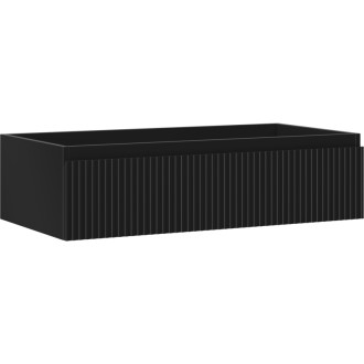 Mexen Rivel koupelnová skříňka pod umyvadlo 90 cm, 1 zásuvka, drážkovaná, matná černá - 91A20-09023-1-BF71