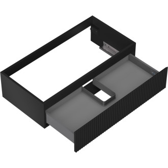 Mexen Rivel koupelnová skříňka pod umyvadlo 90 cm, 1 zásuvka, drážkovaná, matná černá - 91A20-09023-1-BF71