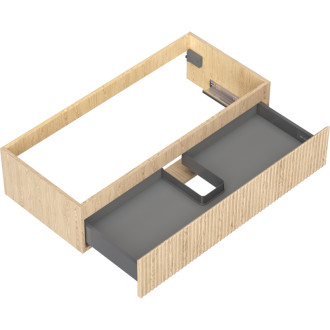 Mexen Rivel koupelnová skříňka pod umyvadlo 100 cm, 1 zásuvka, drážkovaná, dub - 91A20-10023-1-BF81