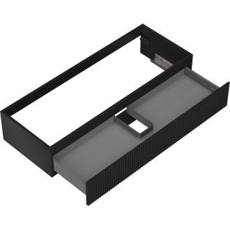 Mexen Rivel koupelnová skříňka pod umyvadlo 120 cm, 1 zásuvka, drážkovaná, matná černá - 91A20-12023-1-BF71