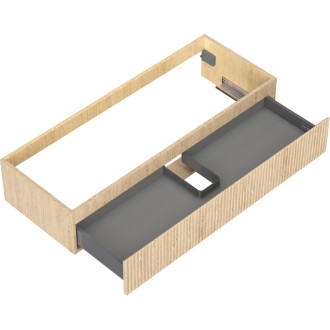 Mexen Rivel koupelnová skříňka pod umyvadlo 120 cm, 1 zásuvka, drážkovaná, dub - 91A20-12023-1-BF81