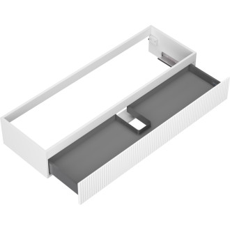 Mexen Rivel koupelnová skříňka pod umyvadlo 140 cm, 1 zásuvka, drážkovaná, matná bílá - 91A20-14023-1-BF01