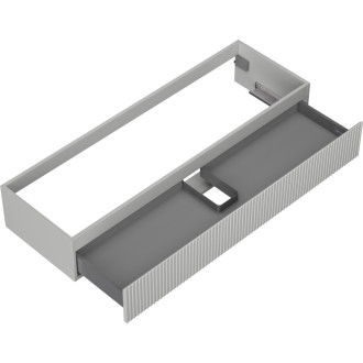 Mexen Rivel koupelnová skříňka pod umyvadlo 140 cm, 1 zásuvka, drážkovaná, matně šedá - 91A20-14023-1-BF62