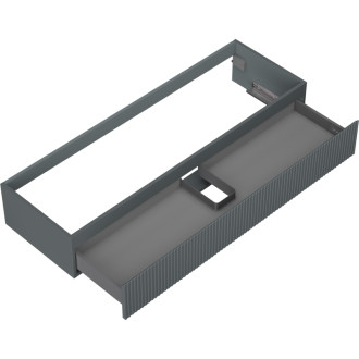 Mexen Rivel koupelnová skříňka pod umyvadlo 140 cm, 1 zásuvka, drážkovaná, matný grafit - 91A20-14023-1-BF66