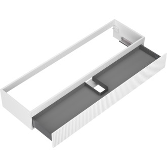 Mexen Rivel koupelnová skříňka pod umyvadlo 160 cm, 1 zásuvka, drážkovaná, matná bílá - 91A20-16023-1-BF01