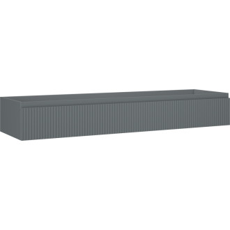 Mexen Rivel koupelnová skříňka pod umyvadlo 160 cm, 1 zásuvka, drážkovaná, matný grafit - 91A20-16023-1-BF66