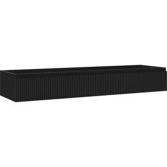 Mexen Rivel koupelnová skříňka pod umyvadlo 160 cm, 1 zásuvka, drážkovaná, matná černá - 91A20-16023-1-BF71