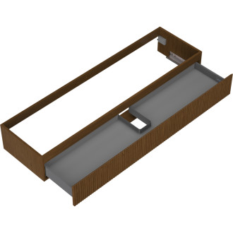 Mexen Rivel koupelnová skříňka pod umyvadlo 160 cm, 1 zásuvka, drážkovaná, ořech - 91A20-16023-1-BF86