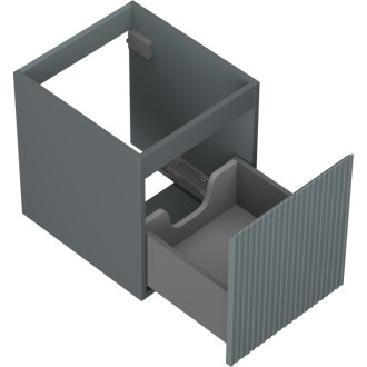 Mexen Rivel koupelnová skříňka pod umyvadlo 40 cm, 1 zásuvka, drážkovaná, matně šedá - 91A20-04047-1-BF66