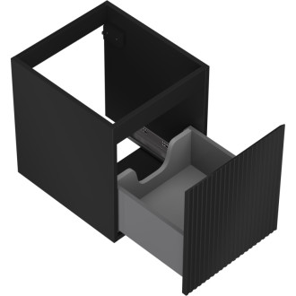 Mexen Rivel szafka łazienkowa podumywalkowa 40 cm, 1 szuflada, ryflowana , czarna mat - 91A20-04047-1-BF71