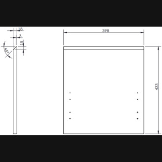 Mexen Rivel szafka łazienkowa podumywalkowa 40 cm, 1 szuflada, ryflowana , czarna mat - 91A20-04047-1-BF71