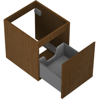 Mexen Rivel koupelnová skříňka pod umyvadlo 40 cm, 1 zásuvka, drážkovaná, ořech - 91A20-04047-1-BF86