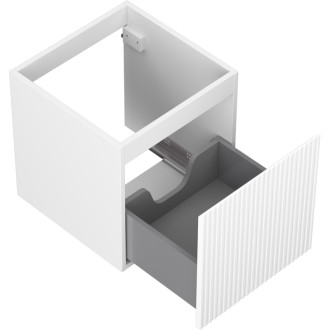 Mexen Rivel koupelnová skříňka pod umyvadlo 45 cm, 1 zásuvka, drážkovaná, matná bílá - 91A20-04547-1-BF01