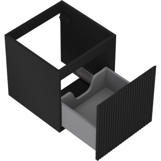 Mexen Rivel szafka łazienkowa podumywalkowa 45 cm, 1 szuflada, ryflowana , czarna mat - 91A20-04547-1-BF71