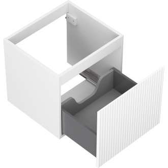 Mexen Rivel koupelnová skříňka pod umyvadlo 50 cm, 1 zásuvka, drážkovaná, matná bílá - 91A20-05047-1-BF01