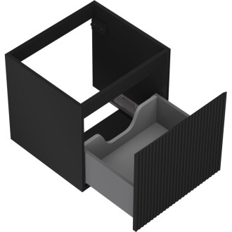 Mexen Rivel szafka łazienkowa podumywalkowa 50 cm, 1 szuflada, ryflowana , czarna mat - 91A20-05047-1-BF71