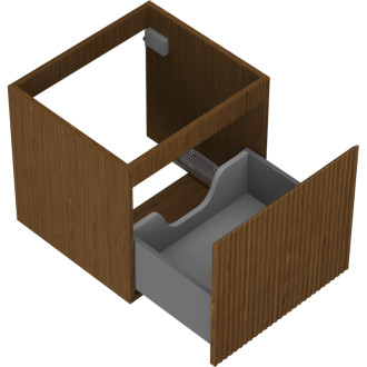 Mexen Rivel koupelnová skříňka pod umyvadlo 50 cm, 1 zásuvka, drážkovaná, ořech - 91A20-05047-1-BF86
