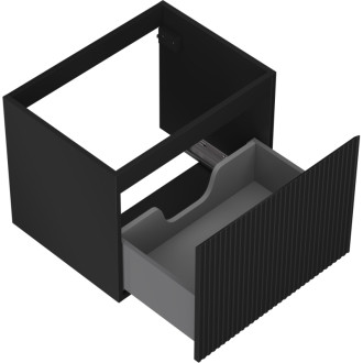 Mexen Rivel szafka łazienkowa podumywalkowa 60 cm, 1 szuflada, ryflowana , czarna mat - 91A20-06047-1-BF71