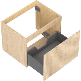 Mexen Rivel koupelnová skříňka pod umyvadlo 60 cm, 1 zásuvka, drážkovaná, dub - 91A20-06047-1-BF81