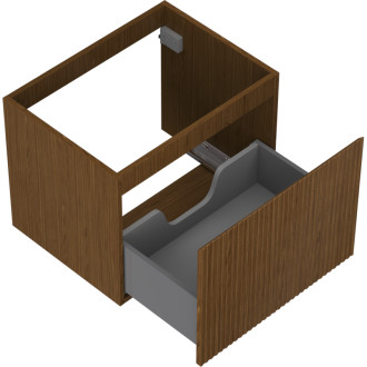 Mexen Rivel koupelnová skříňka pod umyvadlo 60 cm, 1 zásuvka, drážkovaná, ořech - 91A20-06047-1-BF86