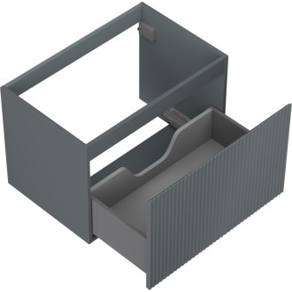 Mexen Rivel koupelnová skříňka pod umyvadlo 70 cm, 1 zásuvka, drážkovaná, matný grafit - 91A20-07047-1-BF66