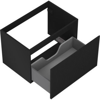 Mexen Rivel szafka łazienkowa podumywalkowa 70 cm, 1 szuflada, ryflowana , czarna mat - 91A20-07047-1-BF71