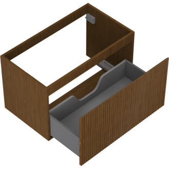 Mexen Rivel koupelnová skříňka pod umyvadlo 80 cm, 1 zásuvka, drážkovaná, ořech - 91A20-08047-1-BF86