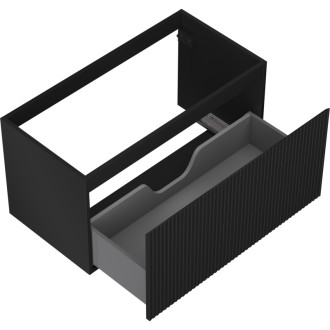 Mexen Rivel koupelnová skříňka pod umyvadlo 90 cm, 1 zásuvka, drážkovaná, matná černá - 91A20-09047-1-BF71