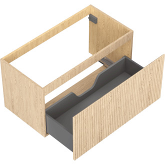 Mexen Rivel koupelnová skříňka pod umyvadlo 90 cm, 1 zásuvka, drážkovaná, dub - 91A20-09047-1-BF81