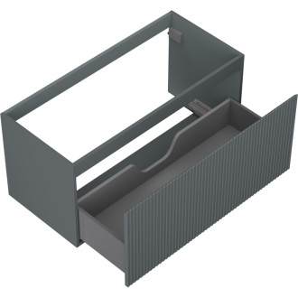 Mexen Rivel koupelnová skříňka pod umyvadlo 100 cm, 1 zásuvka, drážkovaná, matný grafit - 91A20-10047-1-BF66