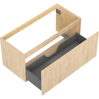 Mexen Rivel koupelnová skříňka pod umyvadlo 100 cm, 1 zásuvka, drážkovaná, dub - 91A20-10047-1-BF81