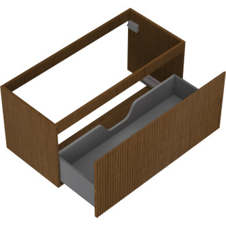 Mexen Rivel koupelnová skříňka pod umyvadlo 100 cm, 1 zásuvka, drážkovaná, ořech - 91A20-10047-1-BF86