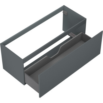 Mexen Rivel koupelnová skříňka pod umyvadlo 120 cm, 1 zásuvka, drážkovaná, matný grafit - 91A20-12047-1-BF66