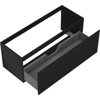 Mexen Rivel szafka łazienkowa podumywalkowa 120 cm, 1 szuflada, ryflowana , czarna mat - 91A20-12047-1-BF71