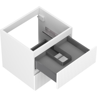 Mexen Rivel koupelnová skříňka pod umyvadlo 50 cm, 2 zásuvky, drážkovaná, matná bílá - 91A20-05047-2-BFF01