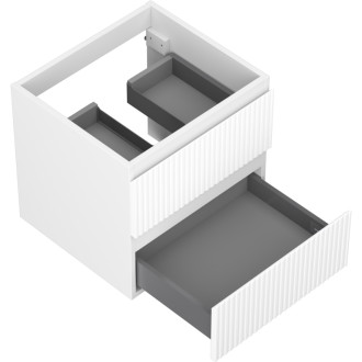 Mexen Rivel koupelnová skříňka pod umyvadlo 50 cm, 2 zásuvky, drážkovaná, matná bílá - 91A20-05047-2-BFF01